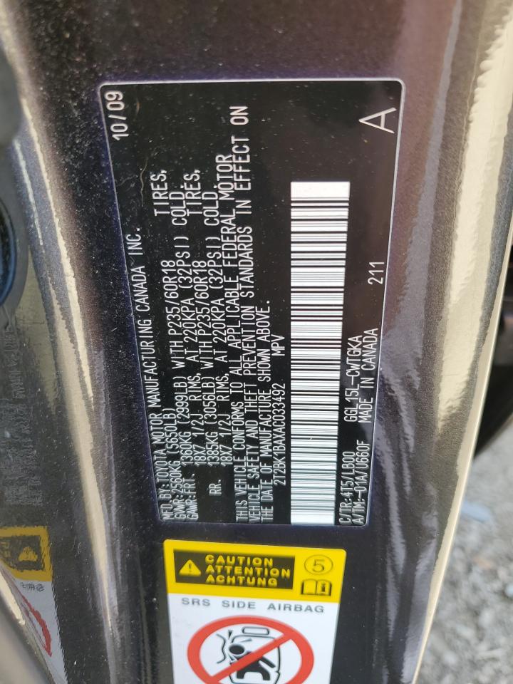 2T2BK1BAXAC033492 2010 Lexus Rx 350