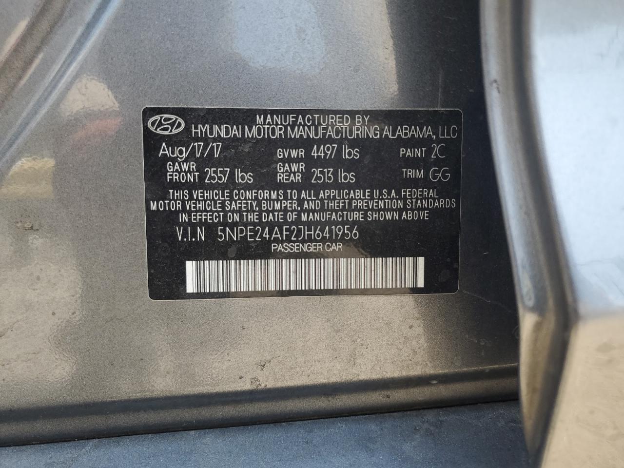 5NPE24AF2JH641956 2018 Hyundai Sonata Se