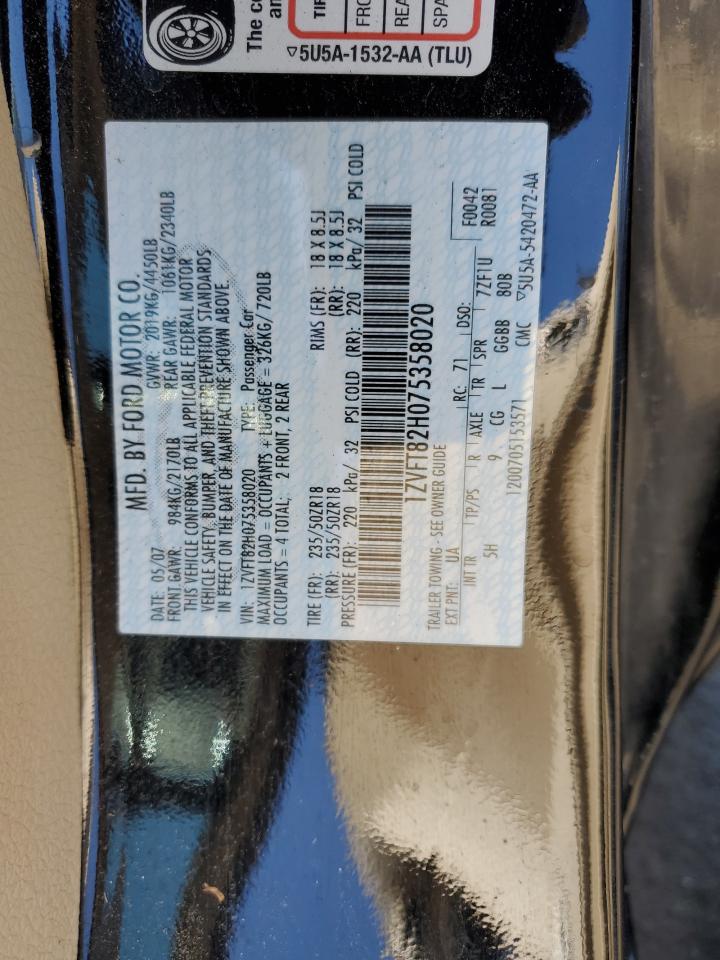 1ZVFT82H075358020 2007 Ford Mustang Gt