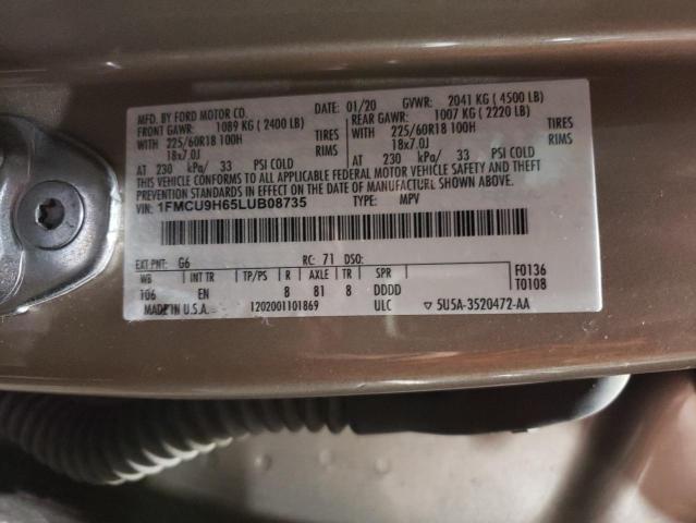 2020 FORD ESCAPE SEL - 1FMCU9H65LUB08735