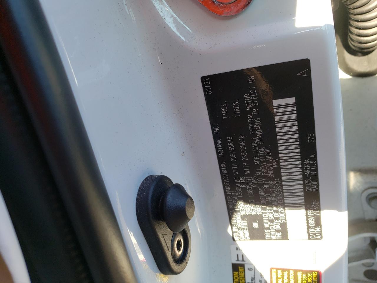 5TDCZRBH2NS568104 2022 Toyota Highlander L