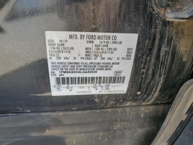 VIN 1FMSK8DH0LGA50535 2020 Ford Explorer, Xlt no.13