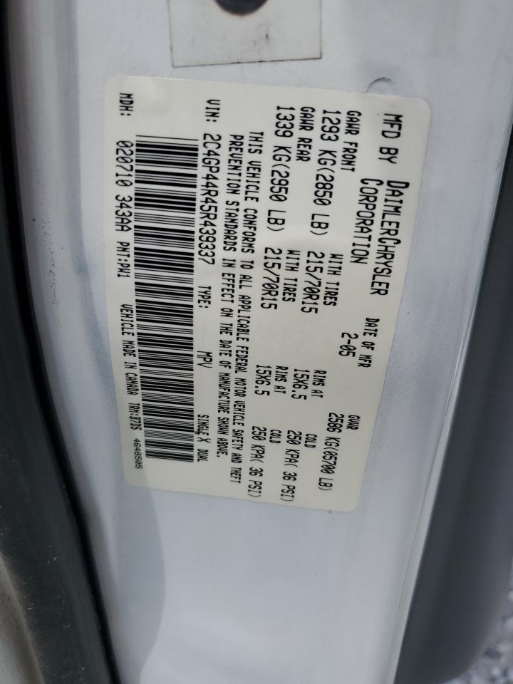 2C4GP44R45R439337 2005 Chrysler Town & Country Lx