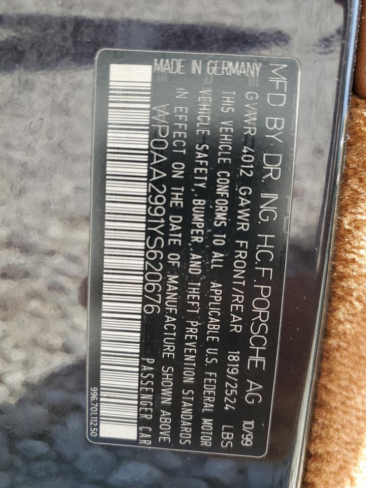 WP0AA2991YS620676 2000 Porsche 911 Carrera 2