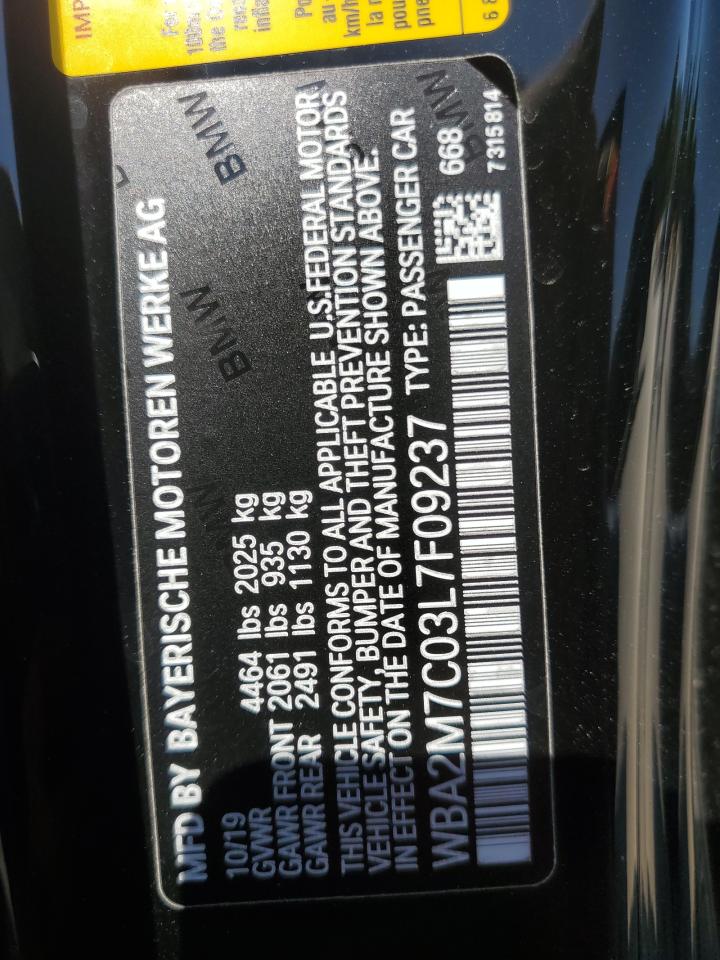 WBA2M7C03L7F09237 2020 BMW 230I