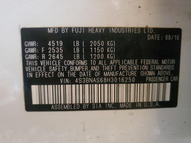 2017 SUBARU LEGACY SPO 4S3BNAS68H3016250