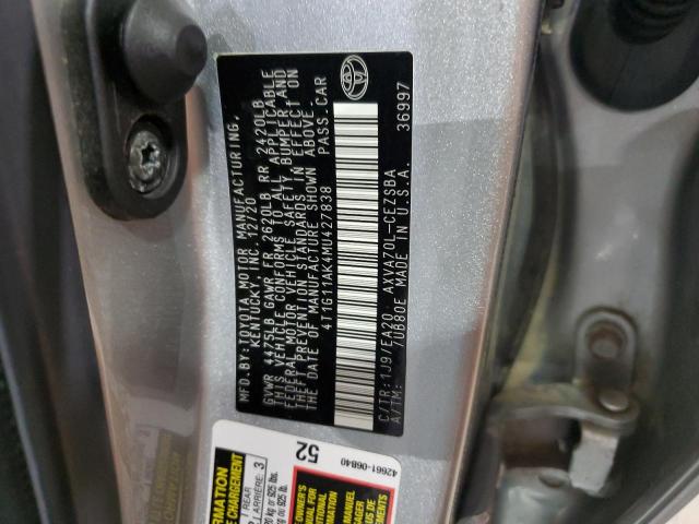 VIN 4T1G11AK4MU427838 2021 Toyota Camry, SE no.12