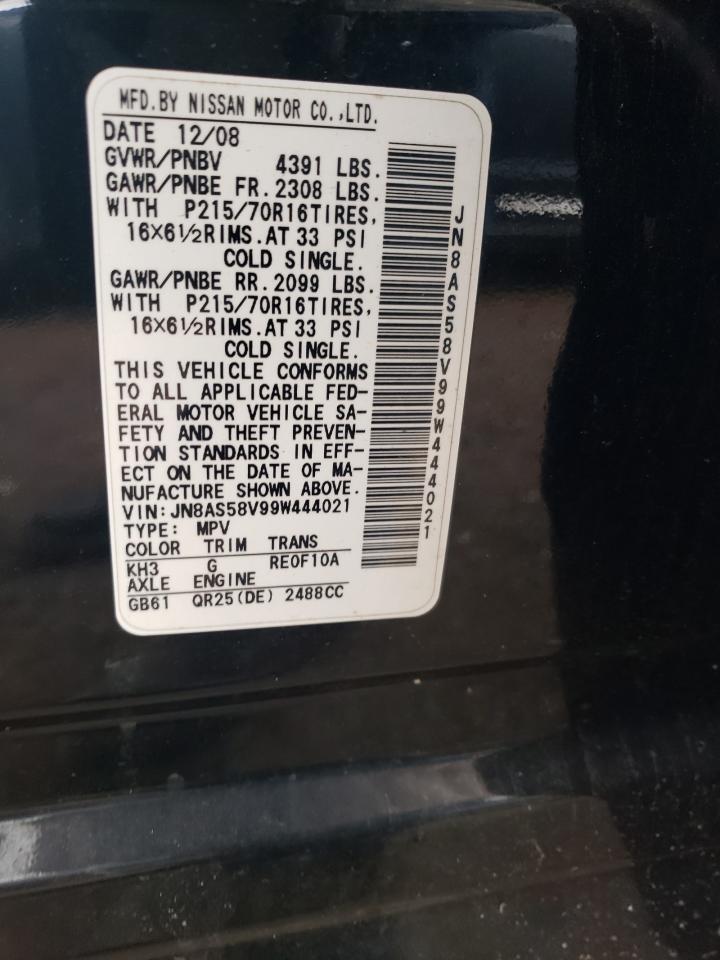 JN8AS58V99W444021 2009 Nissan Rogue S