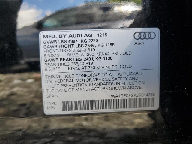 2016 Audi Q3 Prestige VIN: WA1GFCFS7GR014288 Lot: 60933884