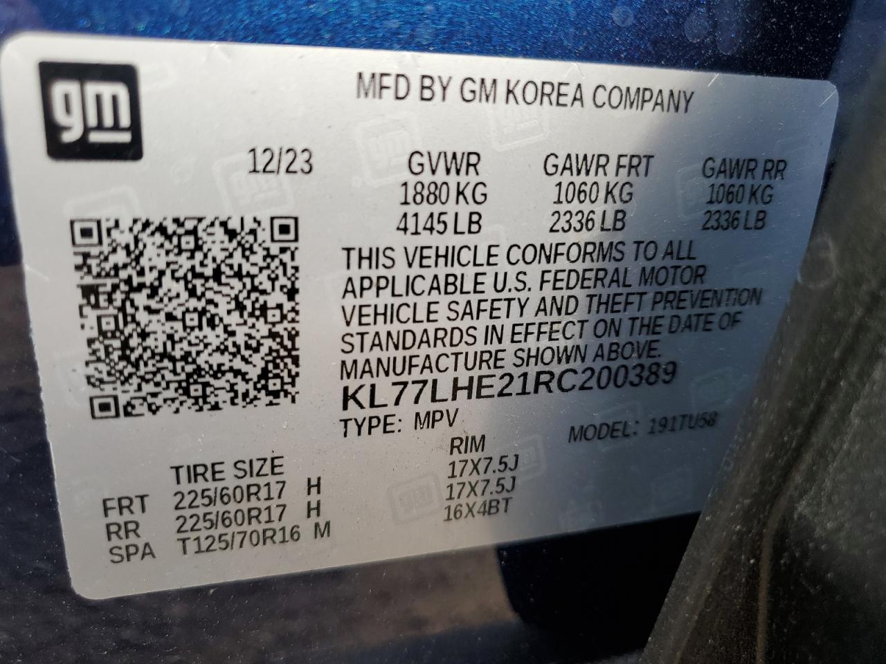 KL77LHE21RC200389 2024 Chevrolet Trax 1Lt