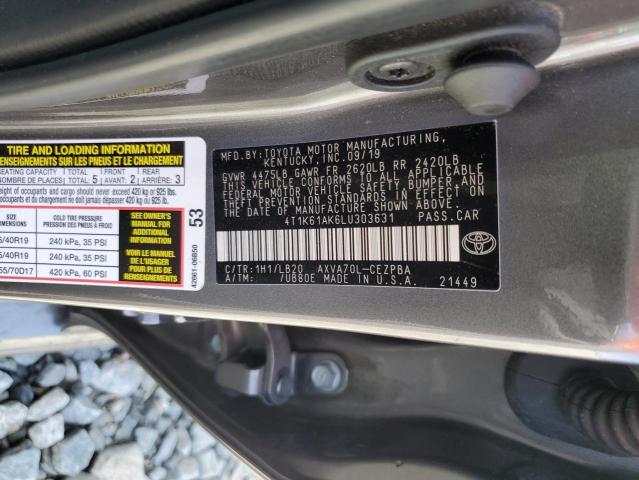 VIN 4T1K61AK6LU303631 2020 Toyota Camry, Xse no.12