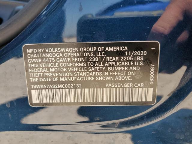 2021 VOLKSWAGEN PASSAT SE - 1VWSA7A32MC002132