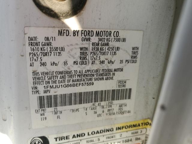 2011 Ford Expedition Xl VIN: 1FMJU1G56BEF57559 Lot: 61397544