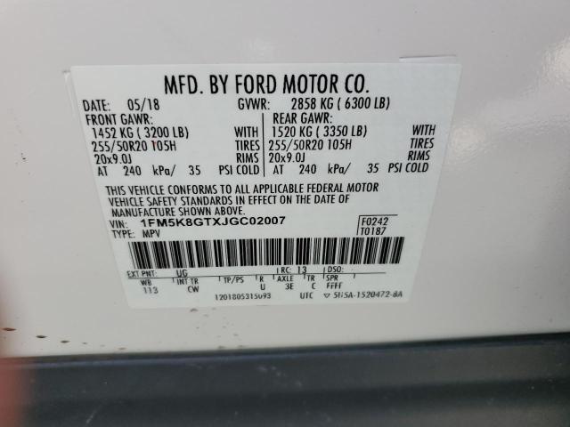 2018 FORD EXPLORER S - 1FM5K8GTXJGC02007