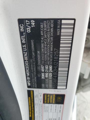 2017 Mercedes-Benz C 300 VIN: 55SWF4JB2HU218257 Lot: 58618594