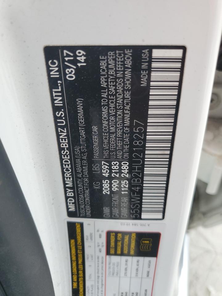 55SWF4JB2HU218257 2017 Mercedes-Benz C 300