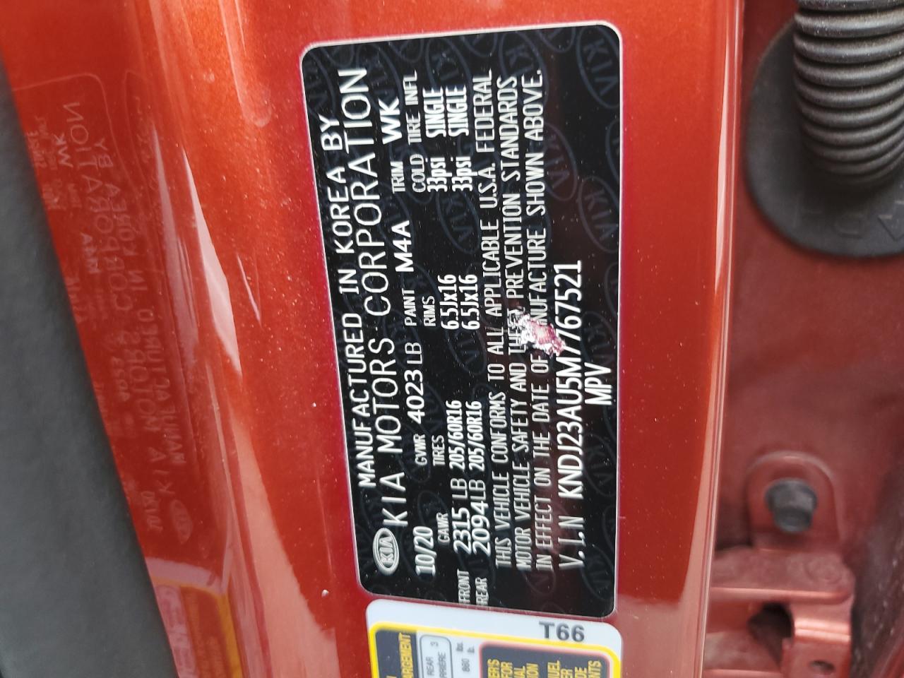 KNDJ23AU5M7767521 2021 Kia Soul Lx