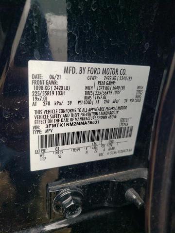 2021 Ford Mustang Mach-E Select VIN: 3FMTK1RM2MMA36631 Lot: 62324444