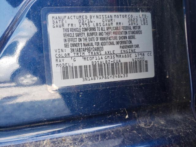2016 NISSAN SENTRA S - 3N1AB7AP8GY248633