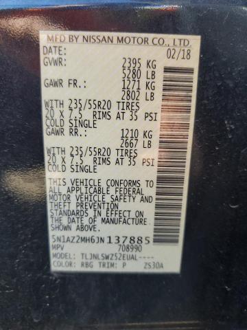 2018 Nissan Murano S VIN: 5N1AZ2MH6JN137885 Lot: 60641894