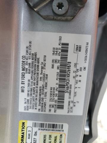 VIN 3FA6P0CD1KR269878 2019 Ford Fusion, Sel no.12