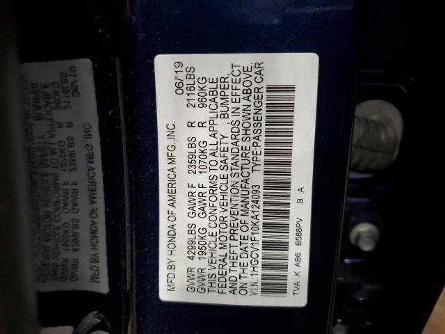 2019 HONDA ACCORD LX - 1HGCV1F10KA124093
