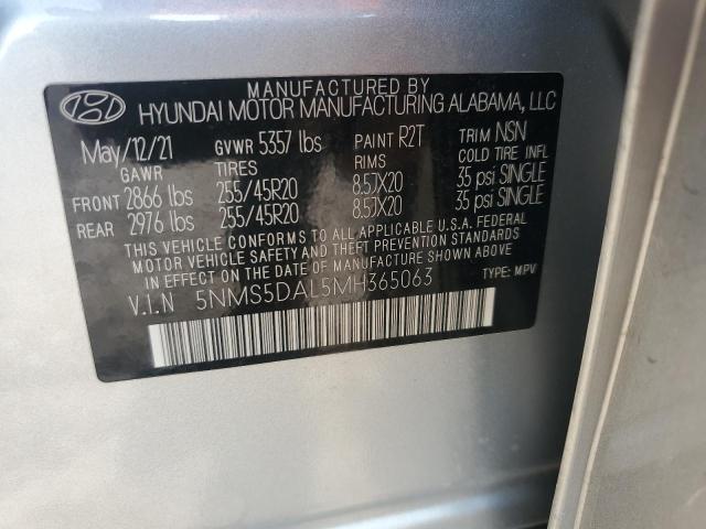 2021 Hyundai Santa Fe Calligraphy VIN: 5NMS5DAL5MH365063 Lot: 62090324