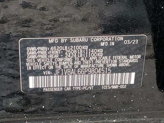 2023 SUBARU WRX LIMITE - JF1VBAL66P9804515