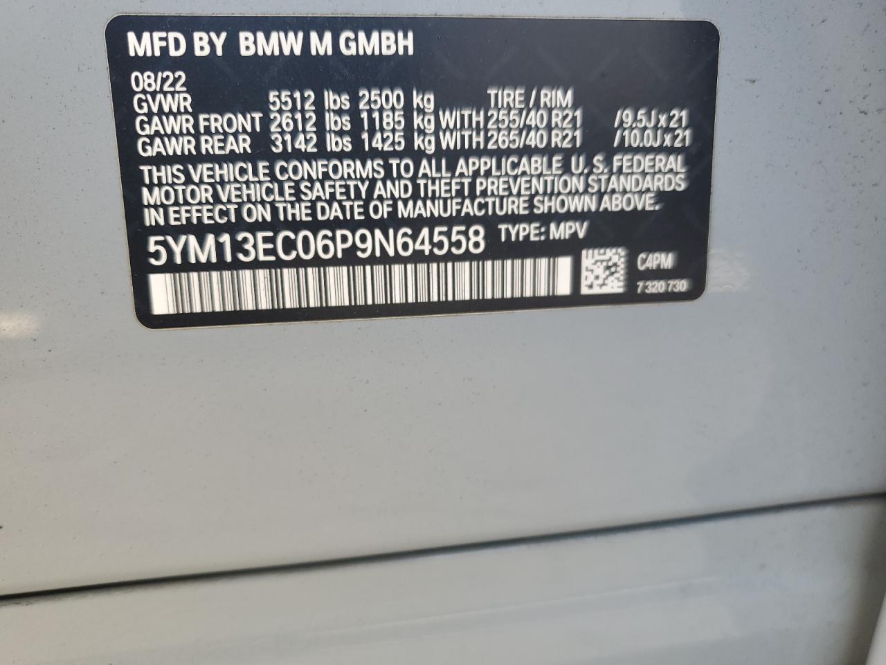 5YM13EC06P9N64558 2023 BMW X3 M