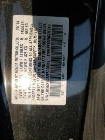 2015 HONDA CR-Z EX JHMZF1D62FS000345