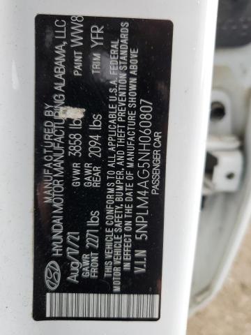2022 Hyundai Elantra Sel VIN: 5NPLM4AG5NH060807 Lot: 61458364