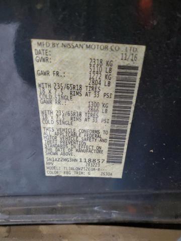 2017 Nissan Murano S VIN: 5N1AZ2MG3HN118857 Lot: 61649264