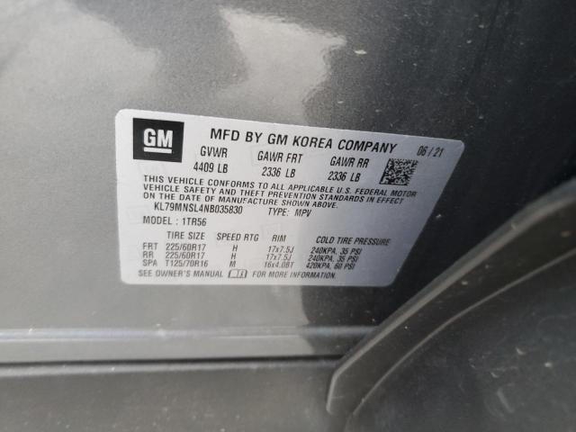 2022 Chevrolet Trailblazer Ls VIN: KL79MNSL4NB035830 Lot: 62361374