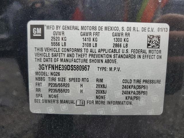 2013 Cadillac Srx Performance Collection VIN: 3GYFNHE39DS580967 Lot: 61719114