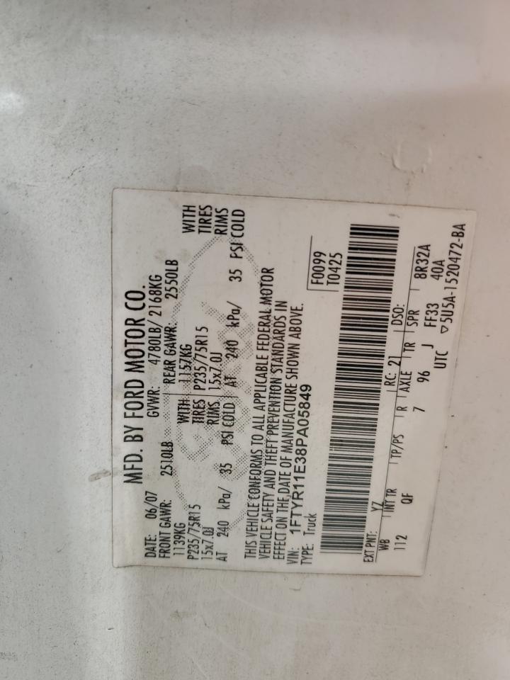 1FTYR11E38PA05849 2008 Ford Ranger