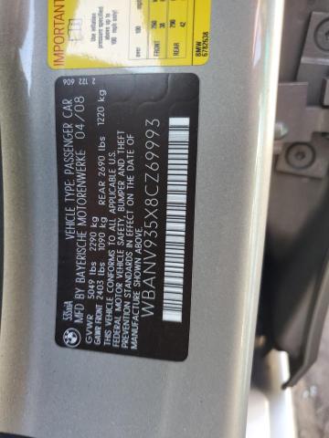 2008 BMW 535 Xi VIN: WBANV935X8CZ69993 Lot: 62017224