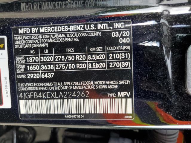 2020 Mercedes-Benz Gle 350 4Matic VIN: 4JGFB4KEXLA224262 Lot: 61747334