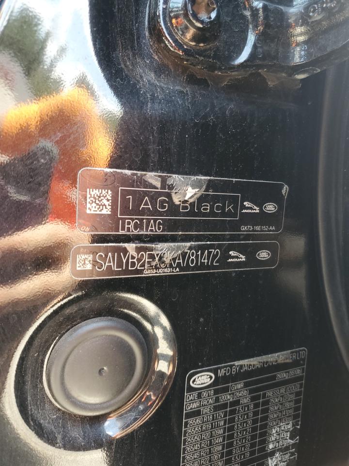 SALYB2EX3KA781472 2019 Land Rover Range Rover Velar S