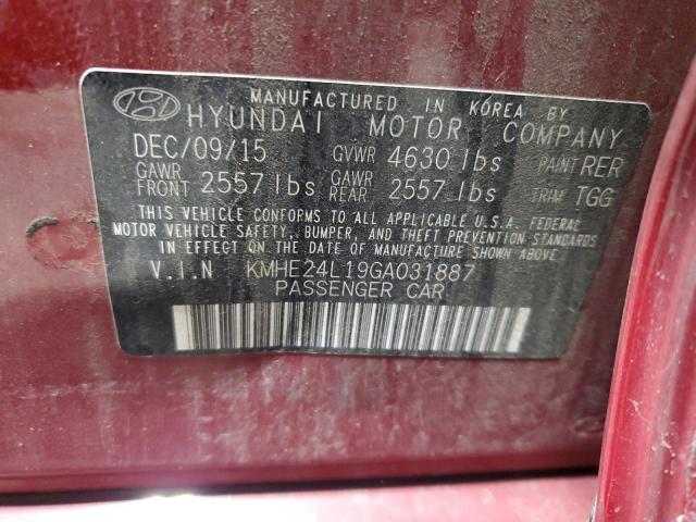 2016 Hyundai Sonata Hybrid VIN: KMHE24L19GA031887 Lot: 63555214