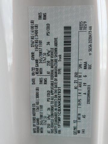 2022 Ford F150 VIN: 1FTMF1CBXNKE67831 Lot: 62755384