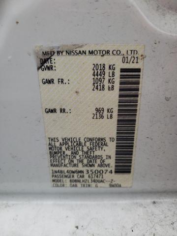 2021 NISSAN ALTIMA SV - 1N4BL4DW6MN350074