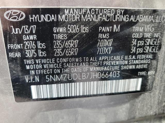 2018 HYUNDAI SANTA FE S - 5NMZUDLB7JH066403