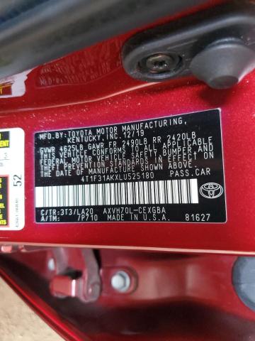 2020 TOYOTA CAMRY XLE - 4T1F31AKXLU525180