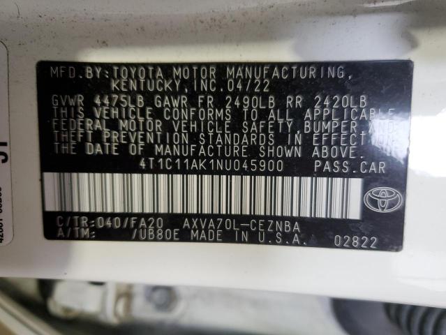 2022 TOYOTA CAMRY LE - 4T1C11AK1NU045900