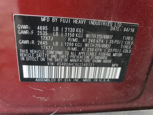 2016 SUBARU OUTBACK 2. - 4S4BSAHC9G3340131