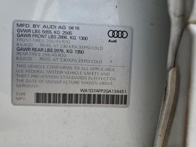 VIN WA1D7AFP2GA134451 2016 Audi Q5, Premium Plus S-... no.13