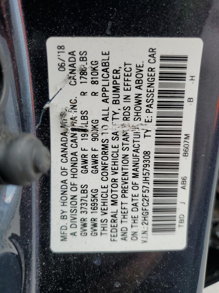 2HGFC2F57JH579308 2018 Honda Civic Lx