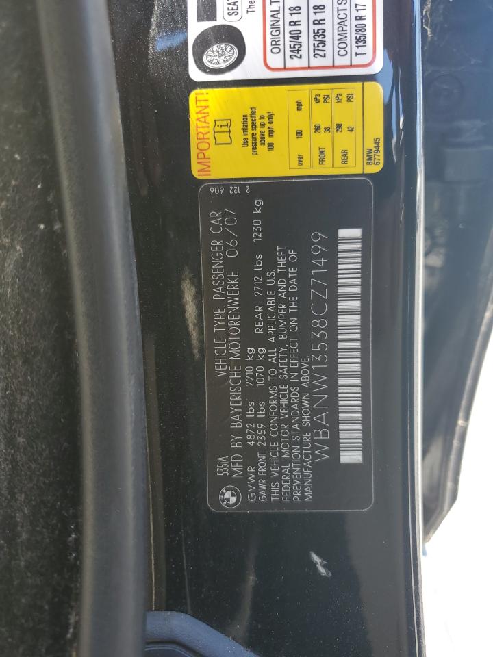 WBANW13538CZ71499 2008 BMW 535 I