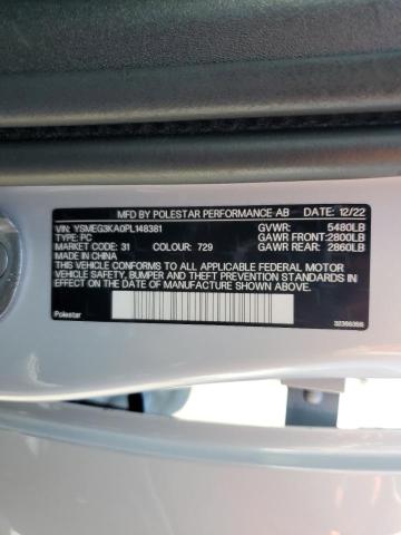 2023 Polestar 2 VIN: YSMEG3KA0PL148381 Lot: 61889644