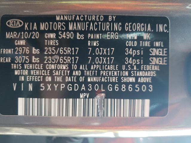 2020 KIA SORENTO L - 5XYPGDA30LG686503